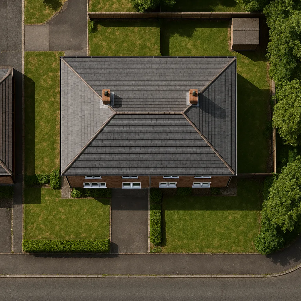 Aerial view of the property