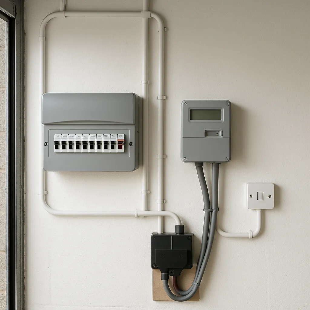 The consumer unit and meter position