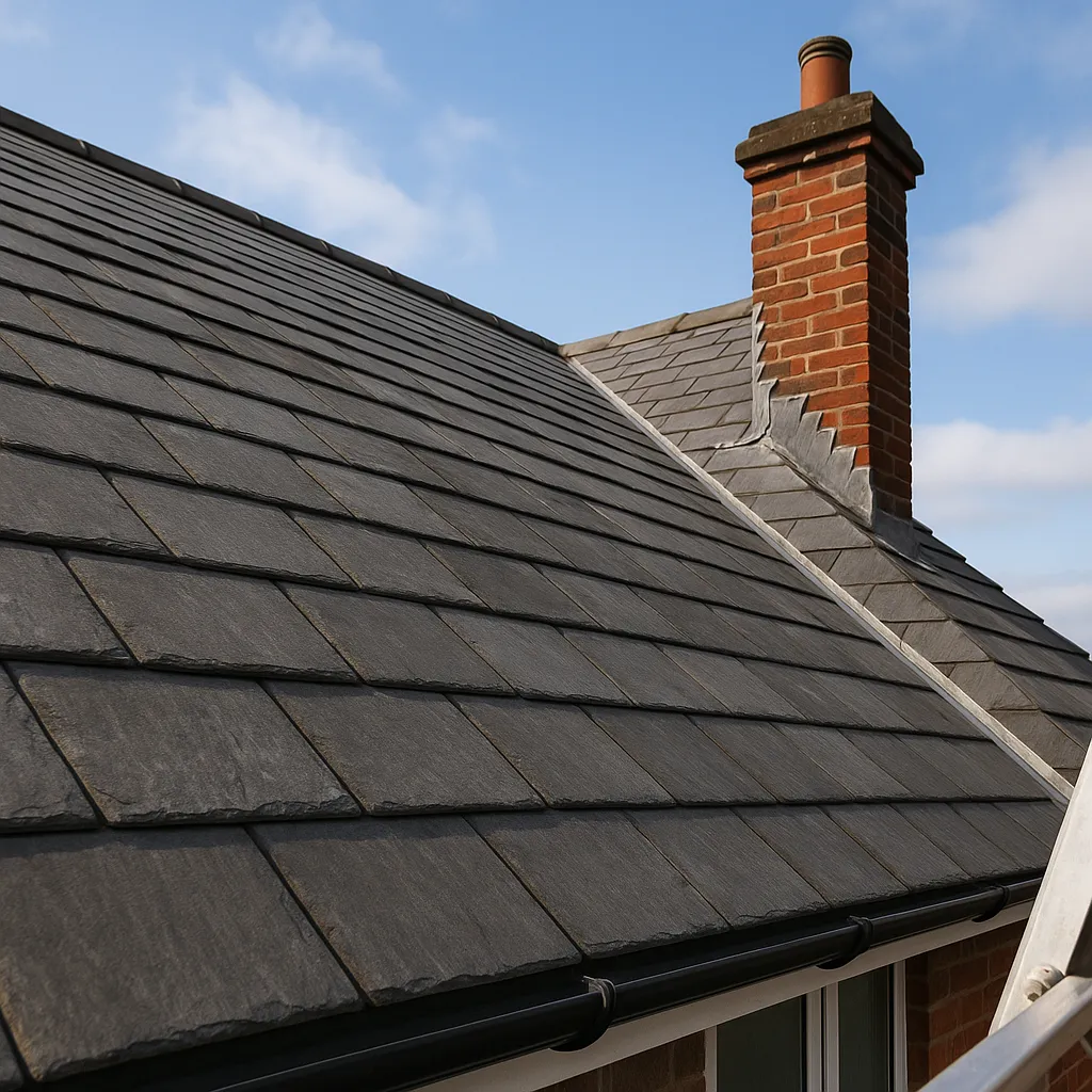 The rear roof pitch photographed during the survey